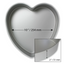 Heart pan with measurements for width and height