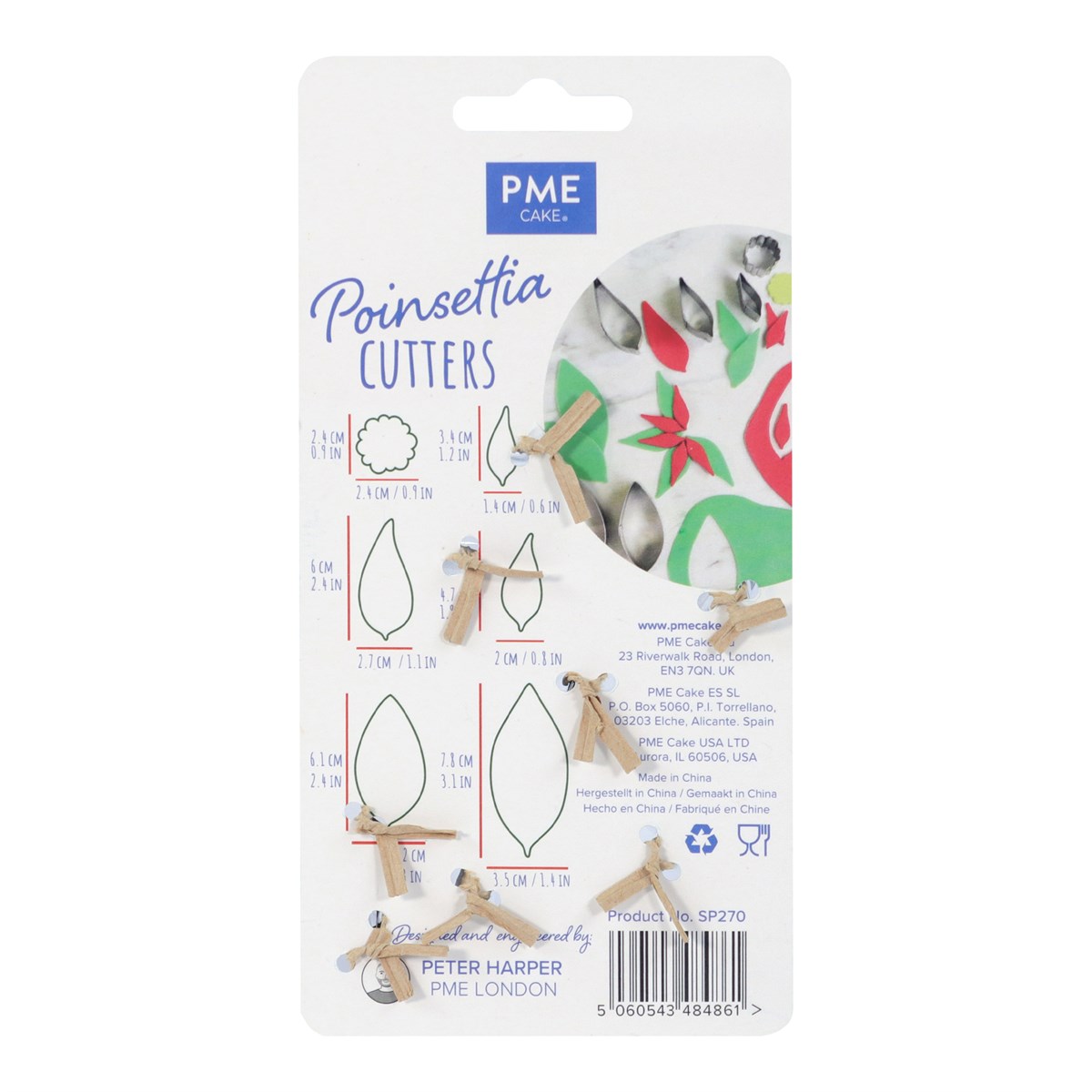 Poinsettia cutters packaging with PME branding on a white background
