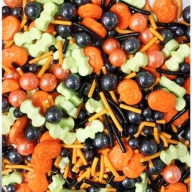 Halloween pumpkins jack o lanterns bats Sprinkle medley mix 80g