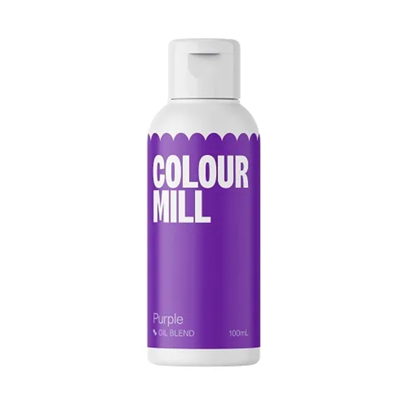 Bottle of Colour Mill Purple Oil Blend on a white background