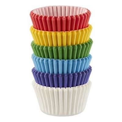 Rainbow mini cupcake papers 150