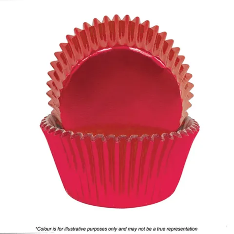 Foil baking cups Red 44mm x 30mm (72) cupcake papers