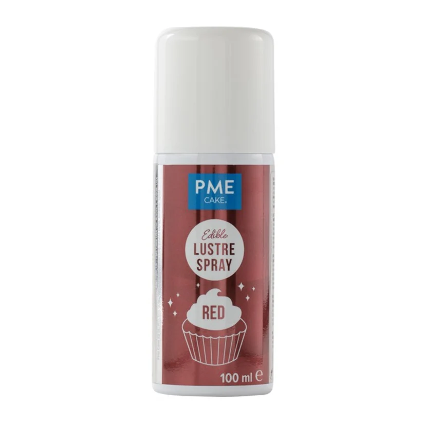 red pme spray can of lustre colour