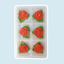 Six red rose-shaped icing decorations