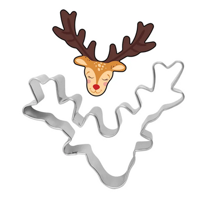 Reindeer face with antlers Cookie Cutter
