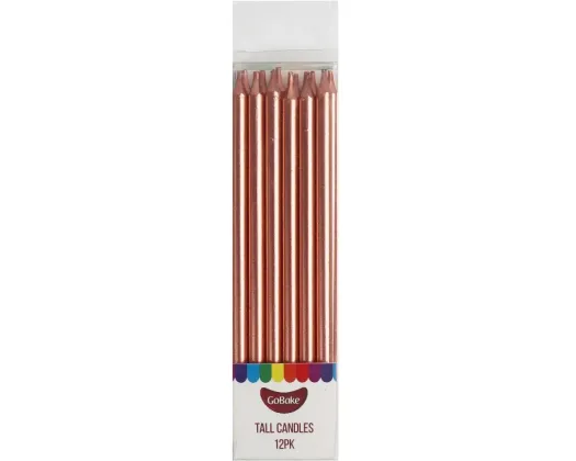 12cm tall candles Rose Gold (12)