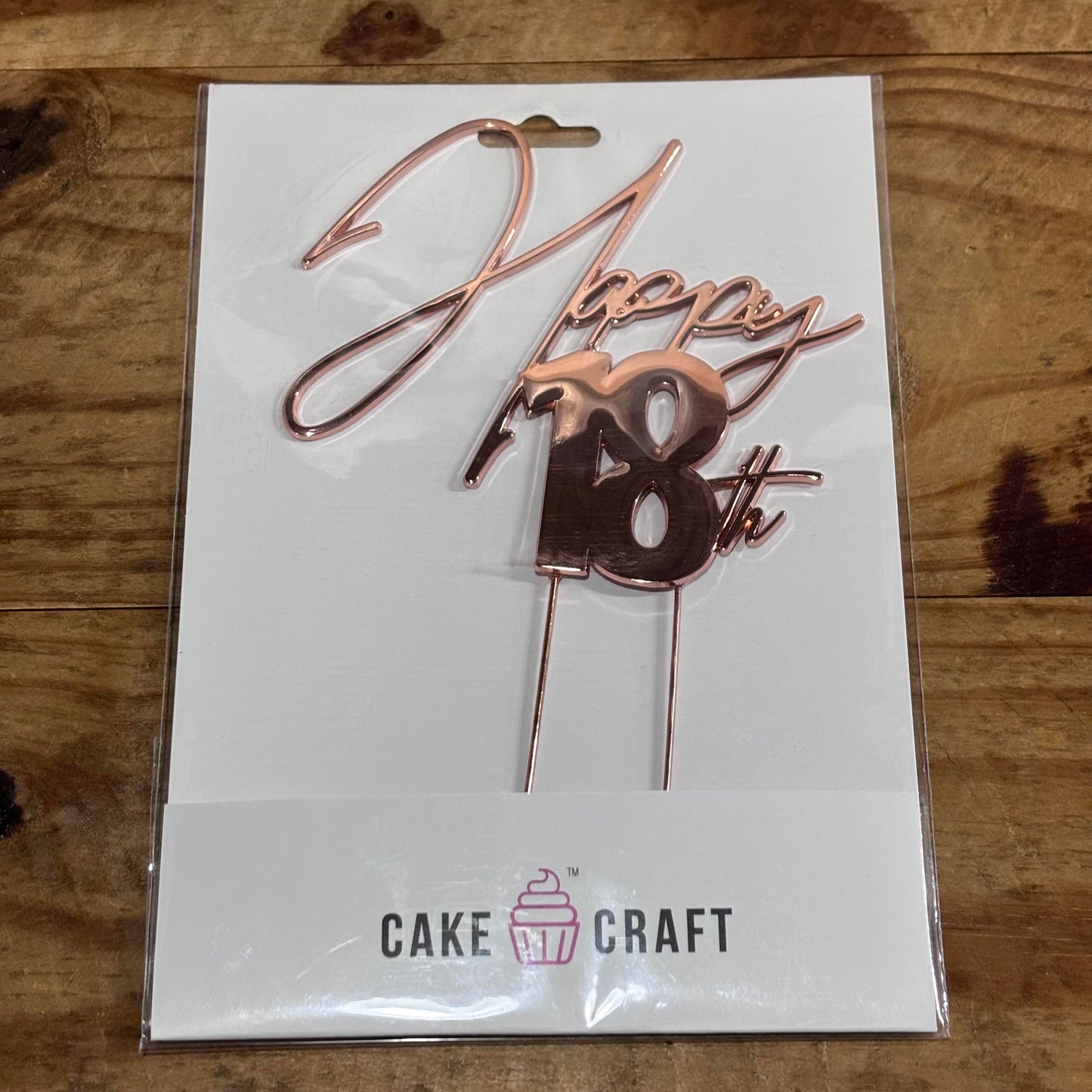 Rose Gold METAL CAKE TOPPER HAPPY 18TH