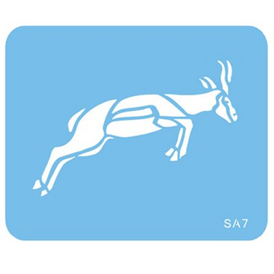 sprinkbok stencil made by Jem. With code SA& visible
