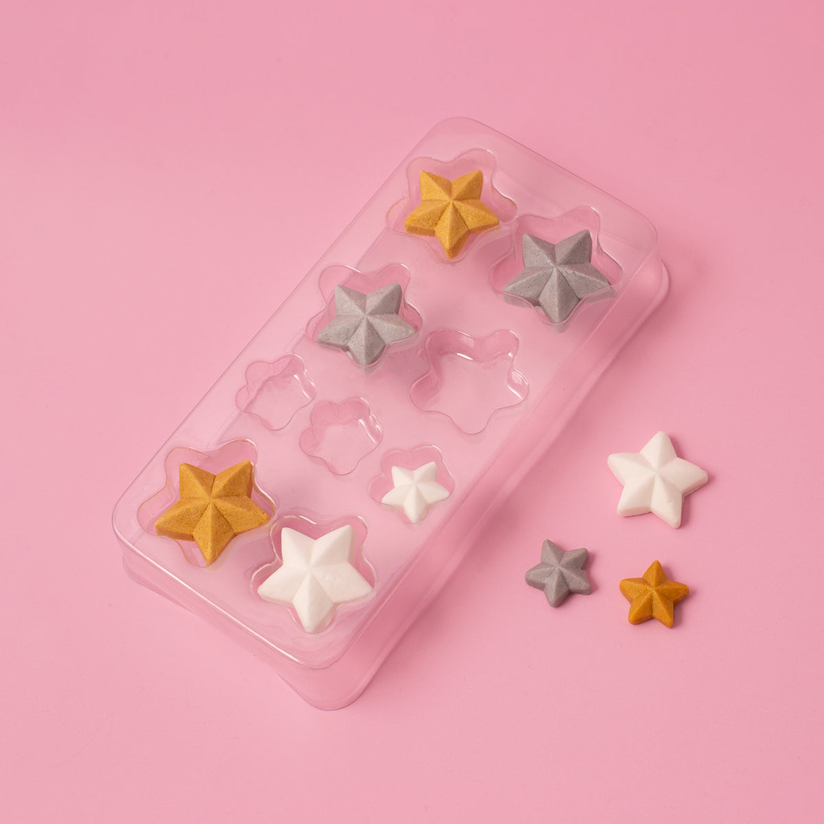 Sugar icing decorations Shimmer stars pack of 9