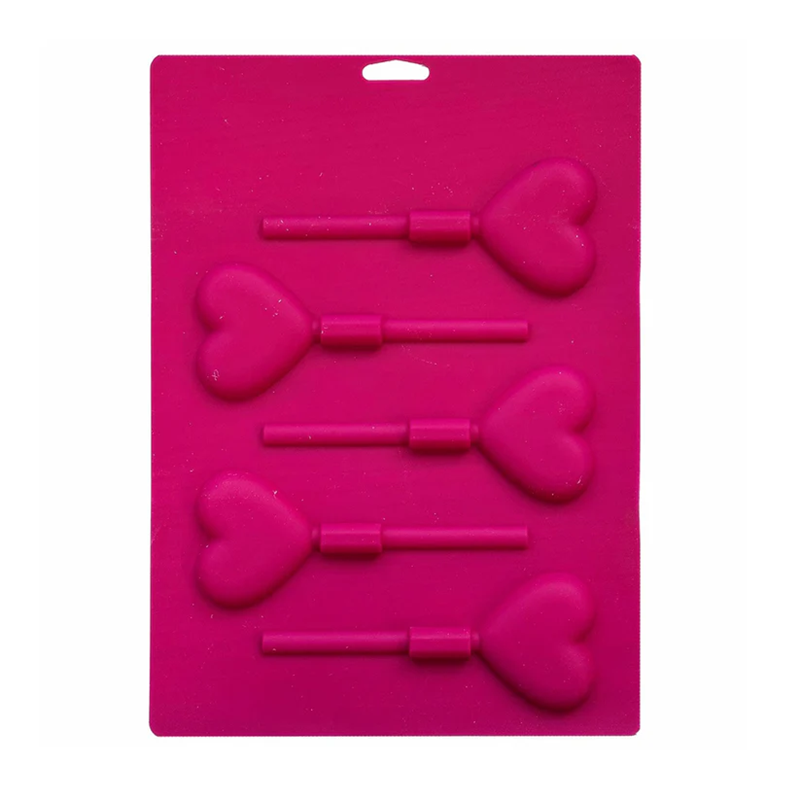 Hearts silicone lollipop hard candy chocolate or isomalt mould