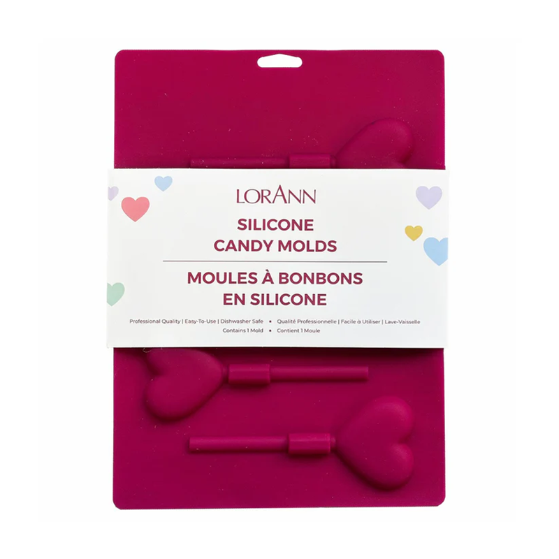 Hearts silicone lollipop hard candy chocolate or isomalt mould