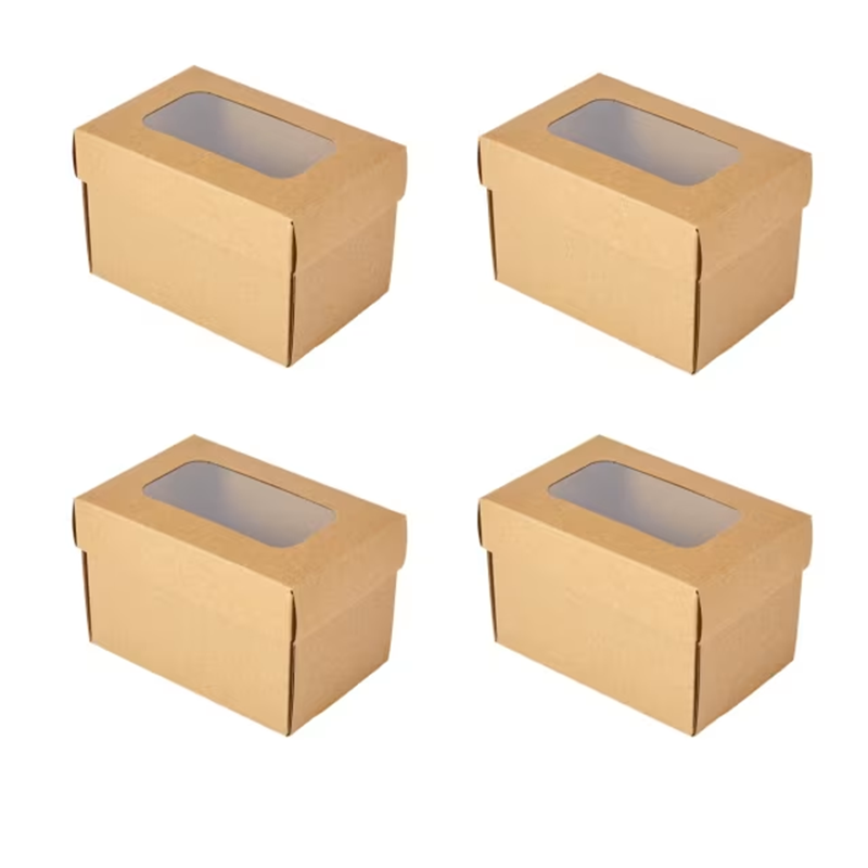 Grazing Box small rectangle clear window pack of 4 boxes 12.5cm x 8cm x 8cm