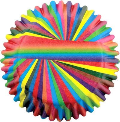 Snazzy Stripes rainbow standard cupcake papers by PME