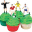 Soccer football cake topper set players and goals