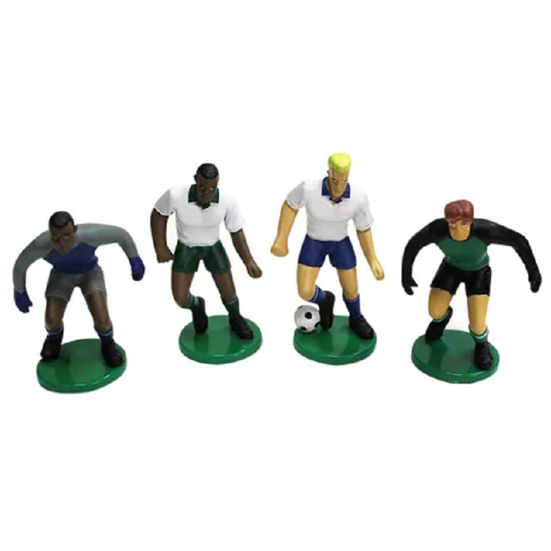 Soccer player set of 4 cake toppers