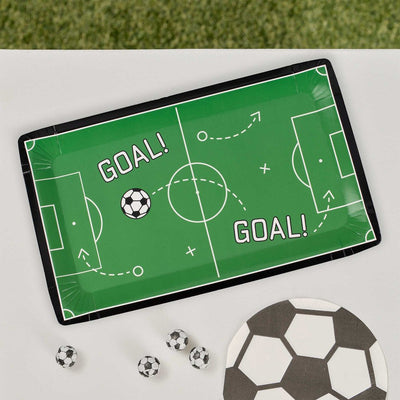 Soccer Pitch rectangular party plates pack of 8