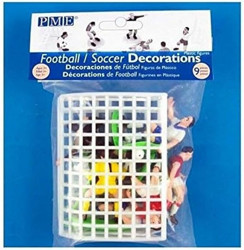 Soccer football cake topper set players and goals