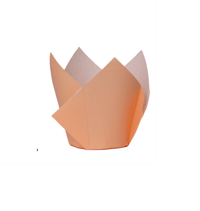Tulip handkerchief cupcake paper or muffin cups Peach