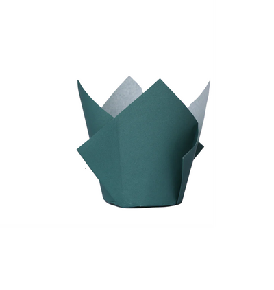 Tulip handkerchief cupcake paper or muffin cups Forest Sage Green
