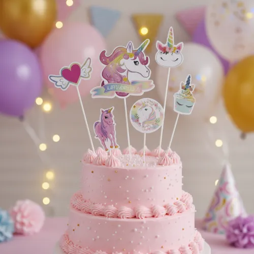 Unicorn cake topper 6 piece set
