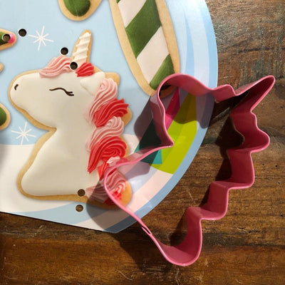 Unicorn Head cookie cutter pink metal 9.5cm