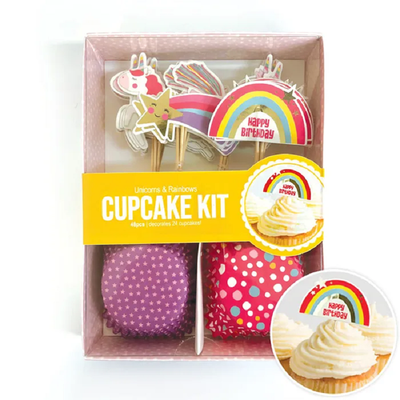 Unicorns and Rainbows cupcake kit