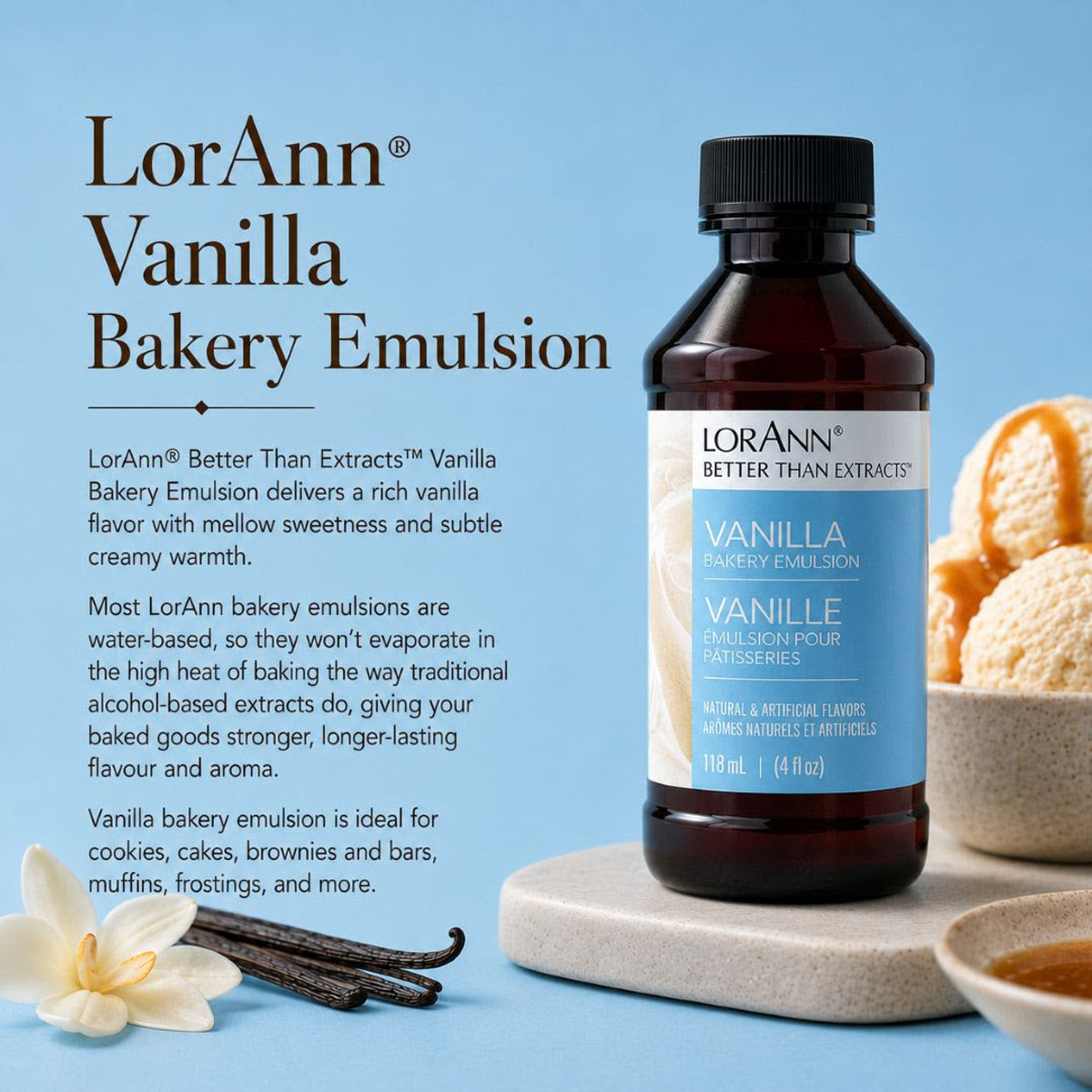 Vanilla Emulsion flavouring 4oz 118ml Lorann
