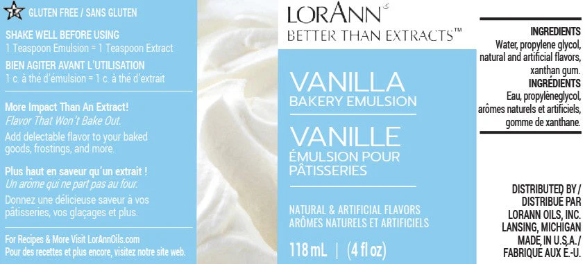 Vanilla Emulsion flavouring 4oz 118ml Lorann
