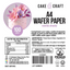 Cake Craft A4 wafer paper label with product details and branding.