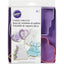 Wilton cookie cutter set packaging with wedding themed cookie cutters and branding.
