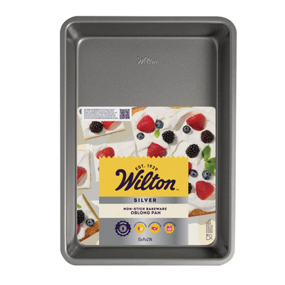 Wilton baking pan with a label on a white background