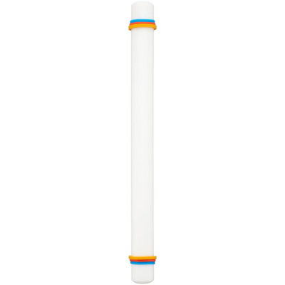 Wilton long rolling pin with coloured thickness guide rings