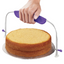 a cake leveller torting a cake in half