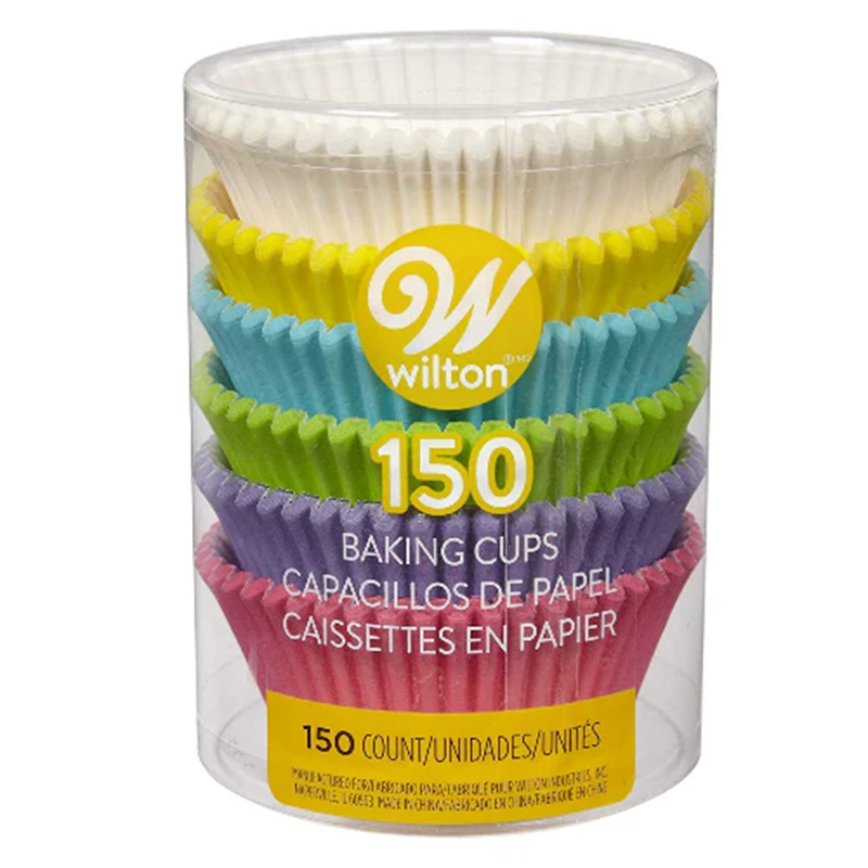 Multi colour pastel rainbow standard cupcake papers 150 pack Style no#1