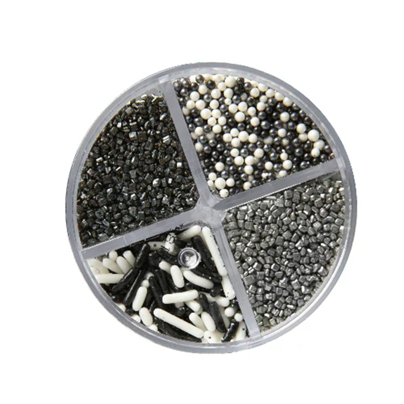 Metallic Sprinkles Black & Silver Mix 4 cell container
