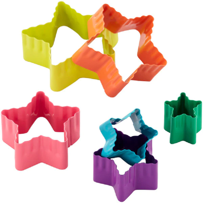 Stars Fondant Double sided coloured metal Cut Outs cutter set