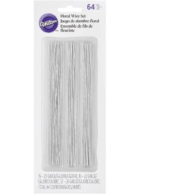 Wilton asstd sizes floral wire pack 20 22 and 26 gauge wires