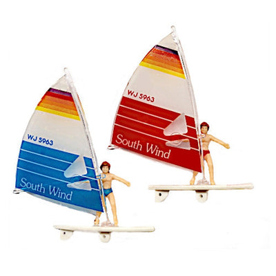 Windsurfer cake topper BLUE and white sail