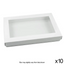 White window Box for cookies Xtra Large Rectangle Pack of 10