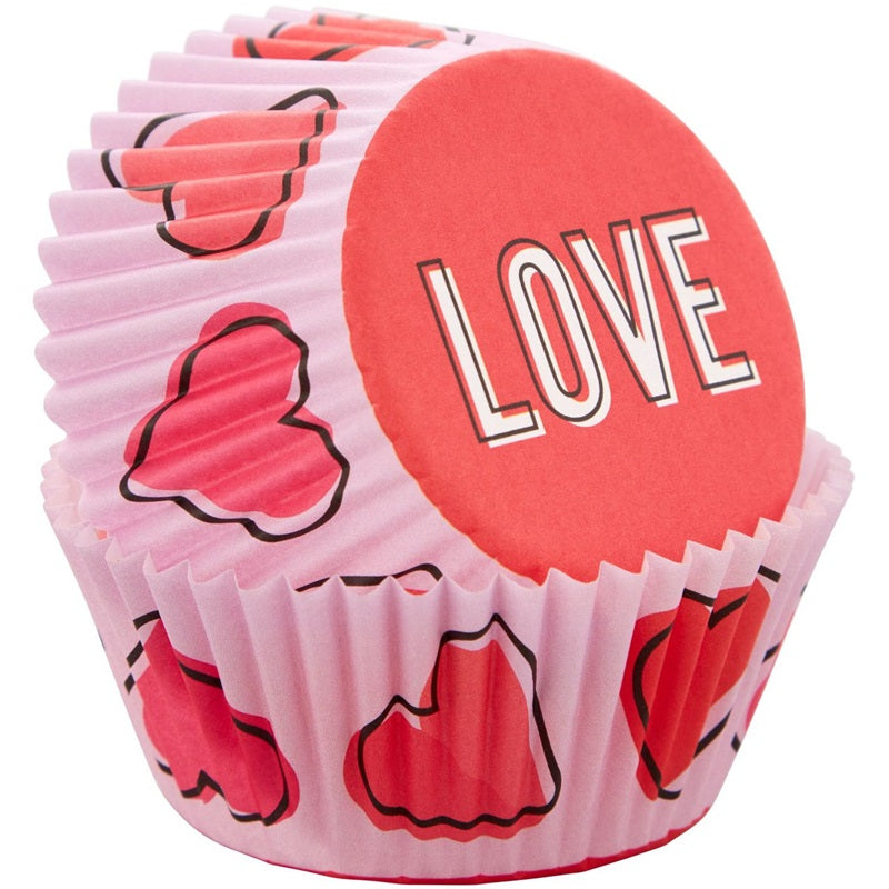 Love Hearts standard cupcake papers 75 pack - Kiwicakes