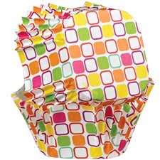 Square standard cupcake papers Warm colour squares