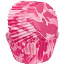 Camouflage PINK standard baking cups cupcake papers