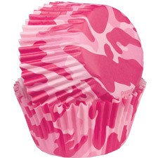 Camouflage PINK standard baking cups cupcake papers