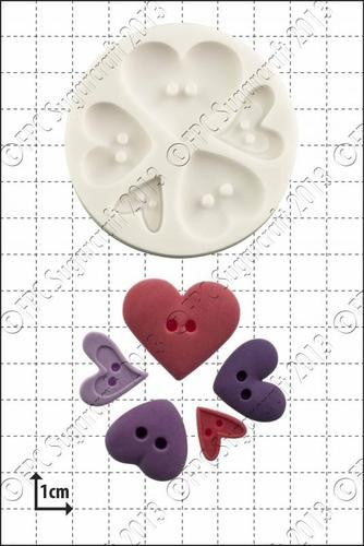 Heart Buttons silicone mould