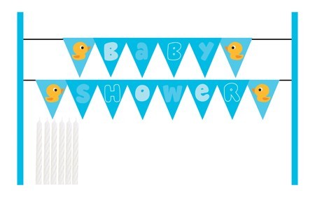 Cake banner kit Lil Quack Ducky baby shower bunting