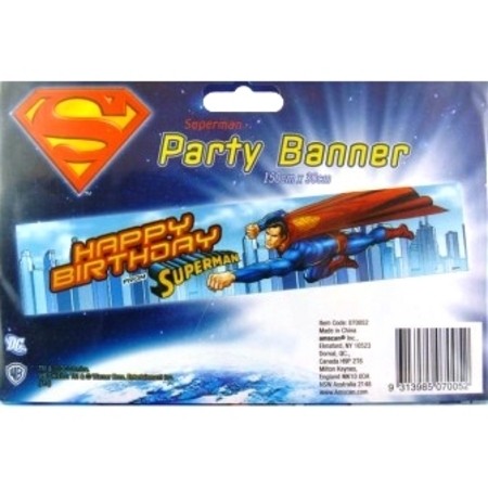 Superman happy birthday banner
