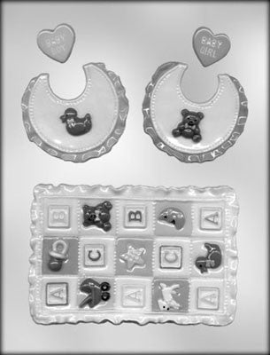 Baby Quilt and Bib chocolate mould
