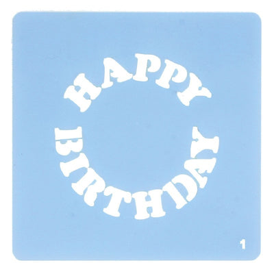 Happy birthday stencil (cupcake size)