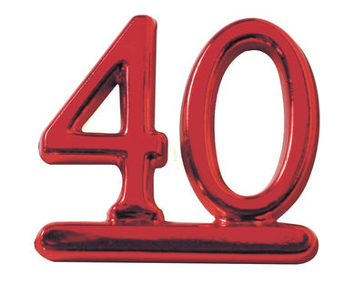 40 numeral ruby red for birthday or anniversary