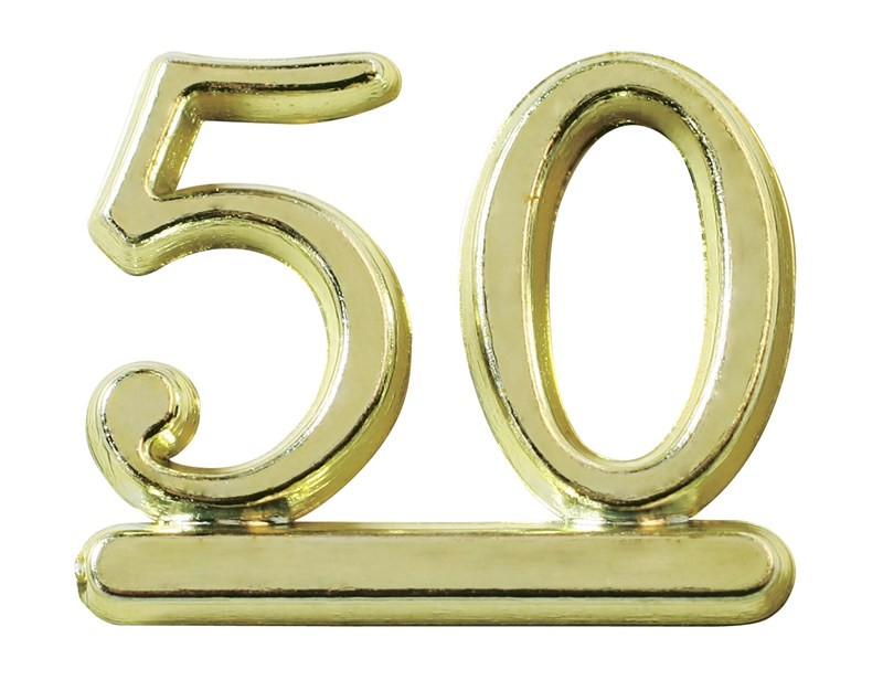 50 numeral gold for birthday or anniversary
